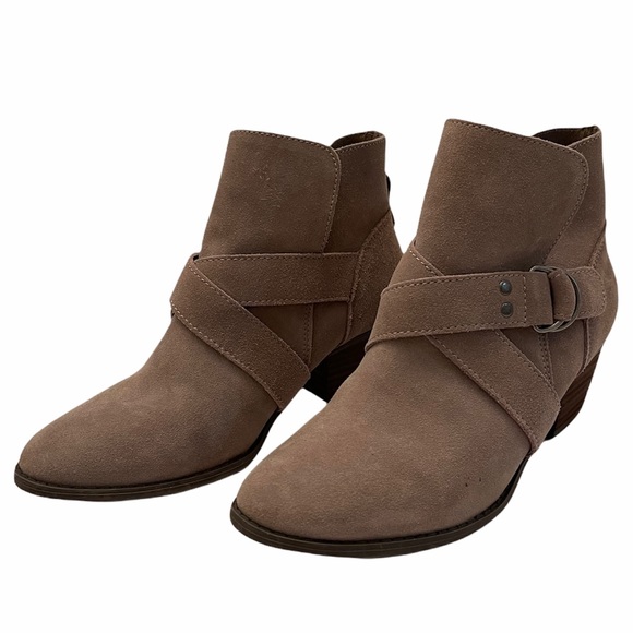 AMERICAN EAGLE OUTFITTERS Booties Aeo Leather Ankle Boots Taupe Pull On Size 7.5 - Picture 9 of 9